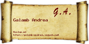 Galamb Andrea névjegykártya